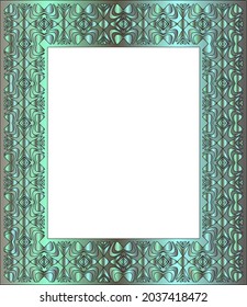 Decorative frames for design template. Elegant element for design in Eastern style, place for text. green floral border.