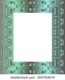Decorative frames for design template. Elegant element for design in Eastern style, place for text. green floral border.