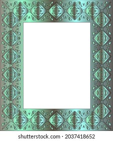 Decorative frames for design template. Elegant element for design in Eastern style, place for text. green floral border.