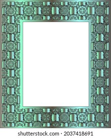 Decorative frames for design template. Elegant element for design in Eastern style, place for text. green floral border.