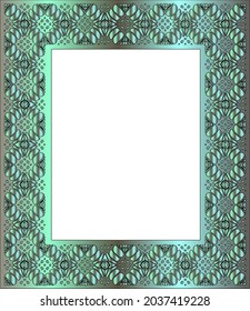 Decorative frames for design template. Elegant element for design in Eastern style, place for text. green floral border.