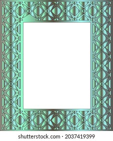 Decorative frames for design template. Elegant element for design in Eastern style, place for text. green floral border.