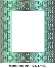 Decorative frames for design template. Elegant element for design in Eastern style, place for text. green floral border.