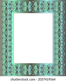 Decorative frames for design template. Elegant element for design in Eastern style, place for text. green floral border.