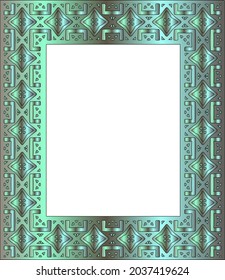 Decorative frames for design template. Elegant element for design in Eastern style, place for text. green floral border.
