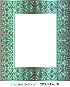 Decorative frames for design template. Elegant element for design in Eastern style, place for text. green floral border.