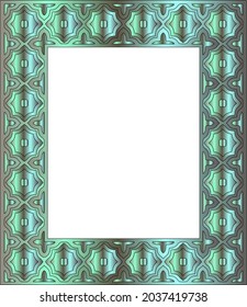 Decorative frames for design template. Elegant element for design in Eastern style, place for text. green floral border.