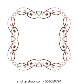 Decorative frames with heart .Vintage vector.Well built for easy editing.Brown .Vector illustration.