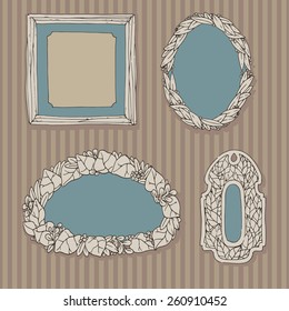 Decorative frames for images. Hand drawn illustaration. Ukraine