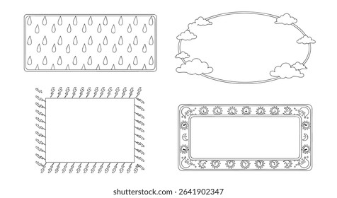 Decorative Frames with Nature Elements for Invitation Card Design
