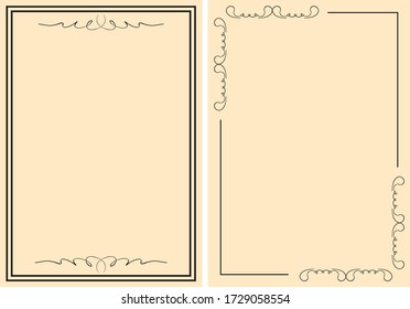 decorative frames on beige backgrounds - vector