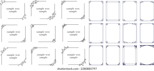 Decorative frames. Ornamental frame, vintage rectangle ornaments and ornate border. Isolated icons vector set
