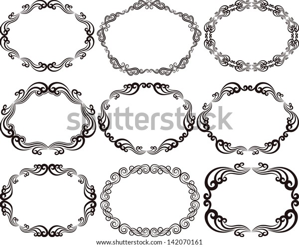 Decorative Frames Oval Stock Vector (Royalty Free) 142070161 | Shutterstock