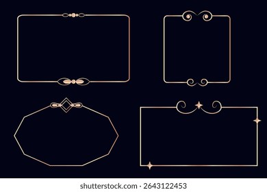 Decorative frames with patterns bronze, gold, glitter, frames, patterns, ornament, vintage frames for labels. Decorative vintage frame, vintage, frame