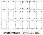 Decorative frames. Retro ornamental frame, vintage rectangle ornaments and ornate border. Decorative wedding frames, antique museum picture borders or deco devider. Isolated icons vector set
