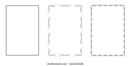 Decorative frames. Retro ornamental frame, vintage  border. Calligraphic design elements borders and frames.
