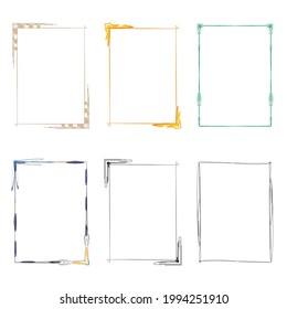 Decorative frames. Retro ornamental frame, vintage rectangle ornaments and ornate border. Decorative wedding frames, antique museum picture borders or deco devider. Isolated icons vector set