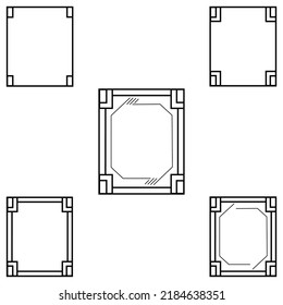 Decorative frames. Retro ornamental frame, vintage rectangle ornaments and ornate border. Isolated icons vector set.
