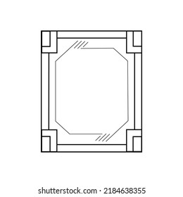 Decorative frames. Retro ornamental frame, vintage rectangle ornaments and ornate border. Isolated icons vector set.
