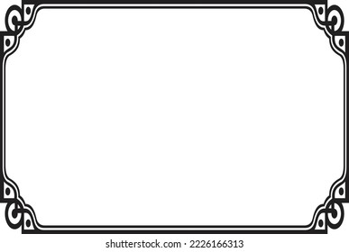 Decorative frames. Retro ornamental frame, vintage rectangle ornaments and ornate border. Decorative wedding frames, antique museum picture borders or deco devider.