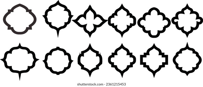 Decorative frames. Retro ornamental frame, vintage rectangle ornaments and ornate border. Decorative wedding frames, antique museum picture borders Isolated icons vector set