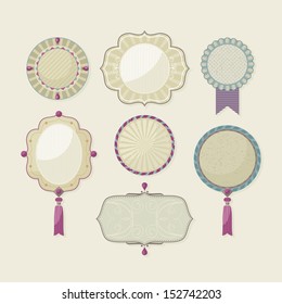 Decorative frames set with spaces for custom text