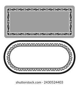 Dekorative Rahmen gesetzt. Vintage-Rechteck, ovaler Rand. Elegant, klassisch. Vektorgrafik. EPS 10.