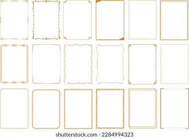 Decorative frames. Vector ornamental border, vintage rectangle ornaments, Isolated icons set. Thin line.