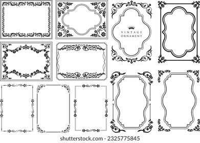 Decorative frames. Vintage floral ornament, decorative vector frames and borders.