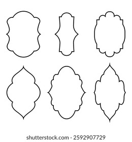 Decorative Frames Vintage outline Labels set design