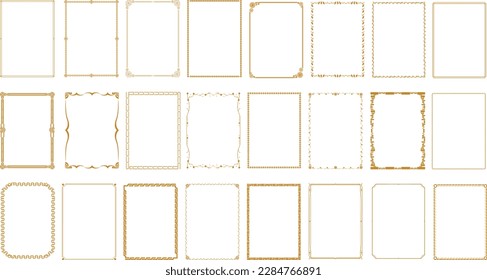 Decorative frames. vintage rectangle ornaments and ornate border. Retro ornamental frame, Isolated border vector set
