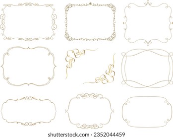 Decorative frames. vintage rectangle ornaments and ornate border. Isolated icons vector set