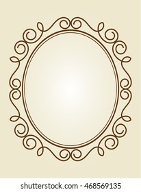 Decorative frames .Vintage vector.Well built for easy editing.Brown. Oval .