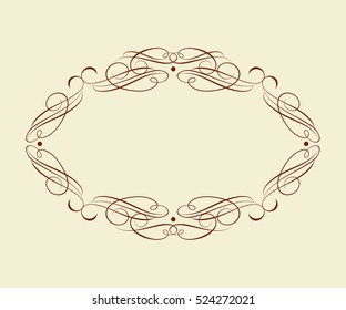 Decorative frames .Vintage vector.Well built for easy editing.Brown  on  beige.