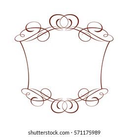 Decorative frames. Vintage vector.Well built for easy editing. Brown on white. Vector illustration.
