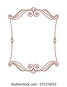Decorative frames. Vintage vector.Well built for easy editing. Brown on white. Vector illustration.