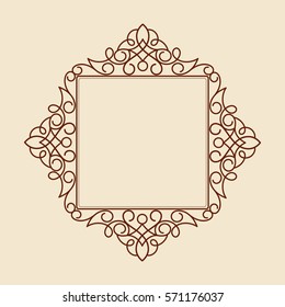 Decorative frames . Vintage vector.Well built for easy editing. Brown. Vector illustration.