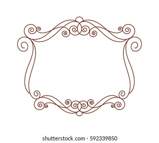 Decorative frames .Vintage vector.Well built for easy editing.Brown on white.Vector illustration.