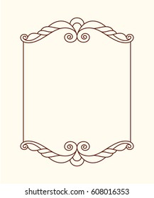Decorative frames.Brown on  beige.Vector illustration.