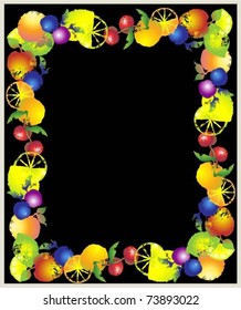 Decorative framework with fruits.Menu.