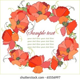 Decorative framework. Poppy. eps10