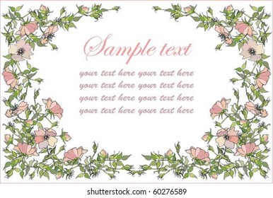 Decorative framework. Wild rose.