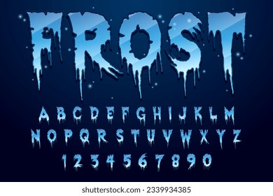 dekorativer Frost-blauer bearbeitbarer Texteffekt, Vektordesign