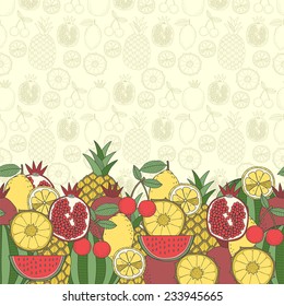 Decorative fruit background with place for text