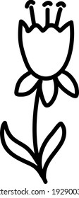 Flor de jardín decorativa, ilustración, vector sobre fondo blanco.