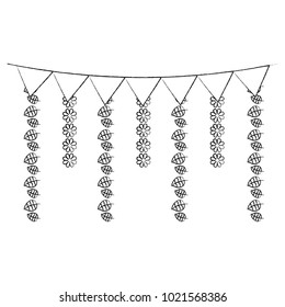 decorative garland flags flower and leaves hanging