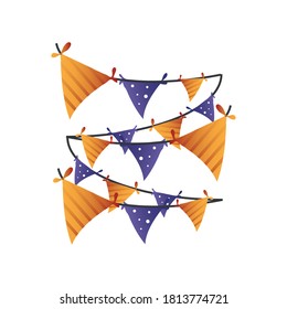 decorative garland for halloween on white background vector illustration design