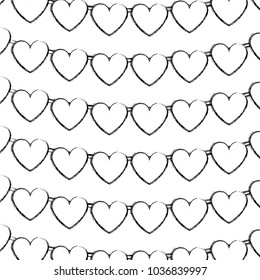 decorative garland with hearts love romantic pattern