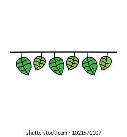 decorative garland with leaves natural