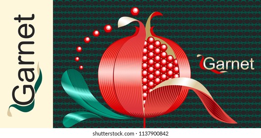 Decorative Garnet. Illustration. Vector.